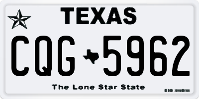 TX license plate CQG5962