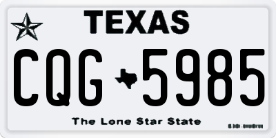 TX license plate CQG5985