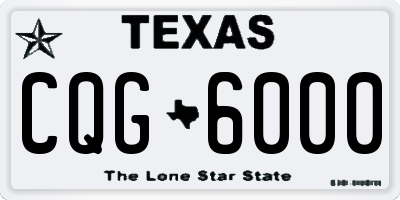 TX license plate CQG6000