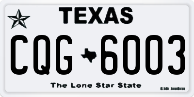 TX license plate CQG6003
