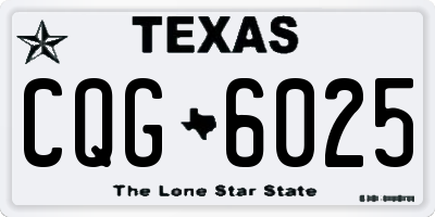 TX license plate CQG6025