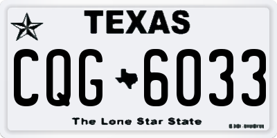 TX license plate CQG6033