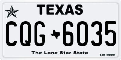 TX license plate CQG6035