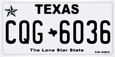 TX license plate CQG6036