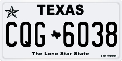TX license plate CQG6038
