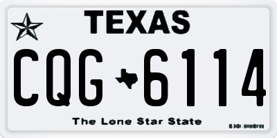 TX license plate CQG6114