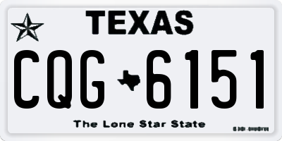 TX license plate CQG6151