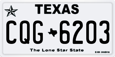 TX license plate CQG6203