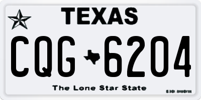TX license plate CQG6204