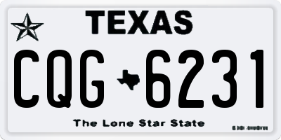 TX license plate CQG6231