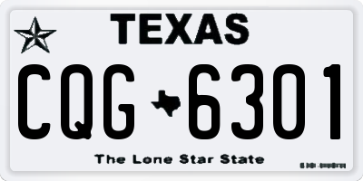TX license plate CQG6301
