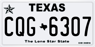 TX license plate CQG6307