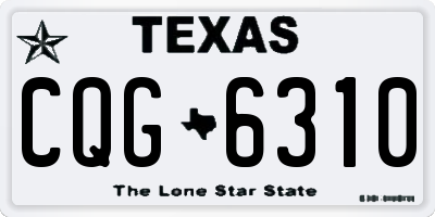 TX license plate CQG6310