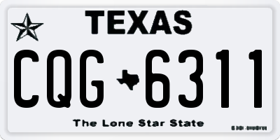 TX license plate CQG6311