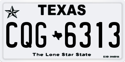TX license plate CQG6313