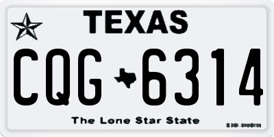 TX license plate CQG6314