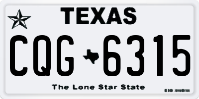 TX license plate CQG6315