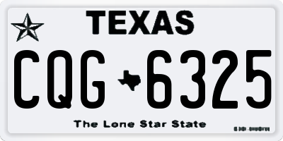 TX license plate CQG6325