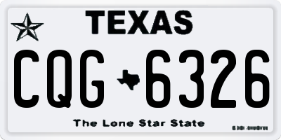 TX license plate CQG6326