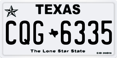 TX license plate CQG6335