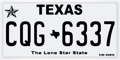 TX license plate CQG6337