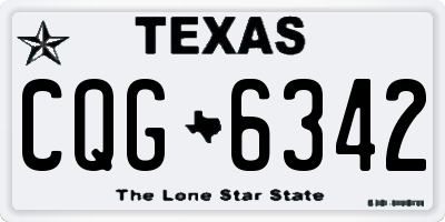 TX license plate CQG6342