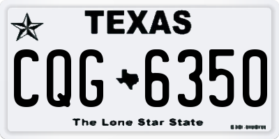 TX license plate CQG6350