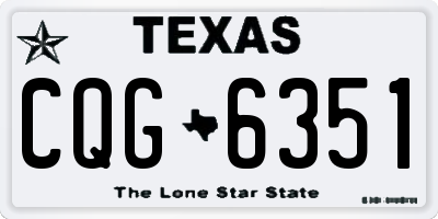 TX license plate CQG6351