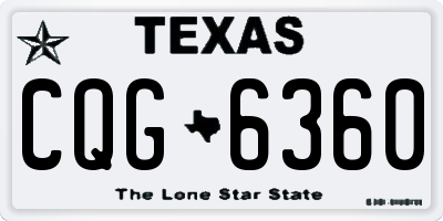 TX license plate CQG6360