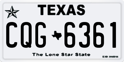 TX license plate CQG6361