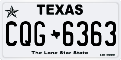 TX license plate CQG6363