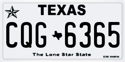 TX license plate CQG6365