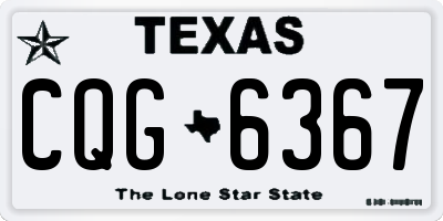 TX license plate CQG6367