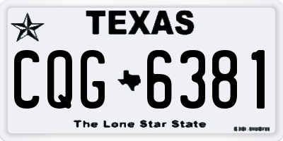 TX license plate CQG6381