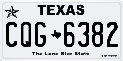 TX license plate CQG6382
