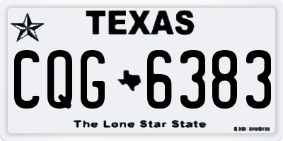 TX license plate CQG6383