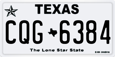 TX license plate CQG6384