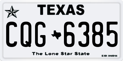 TX license plate CQG6385