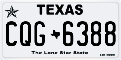 TX license plate CQG6388