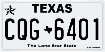 TX license plate CQG6401