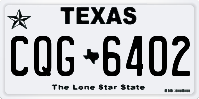 TX license plate CQG6402