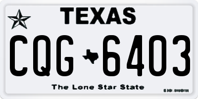 TX license plate CQG6403