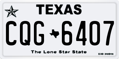 TX license plate CQG6407