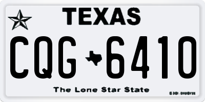 TX license plate CQG6410