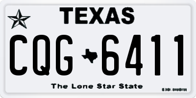 TX license plate CQG6411