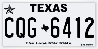 TX license plate CQG6412