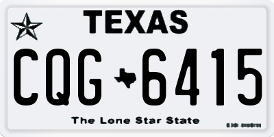 TX license plate CQG6415