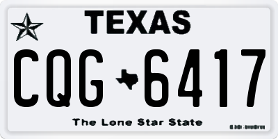 TX license plate CQG6417