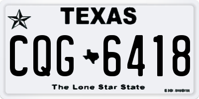 TX license plate CQG6418