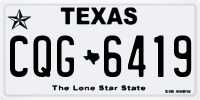 TX license plate CQG6419